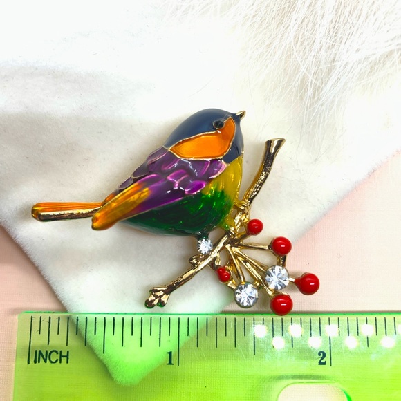 Enamel Bird Brooch - Picture 3 of 3